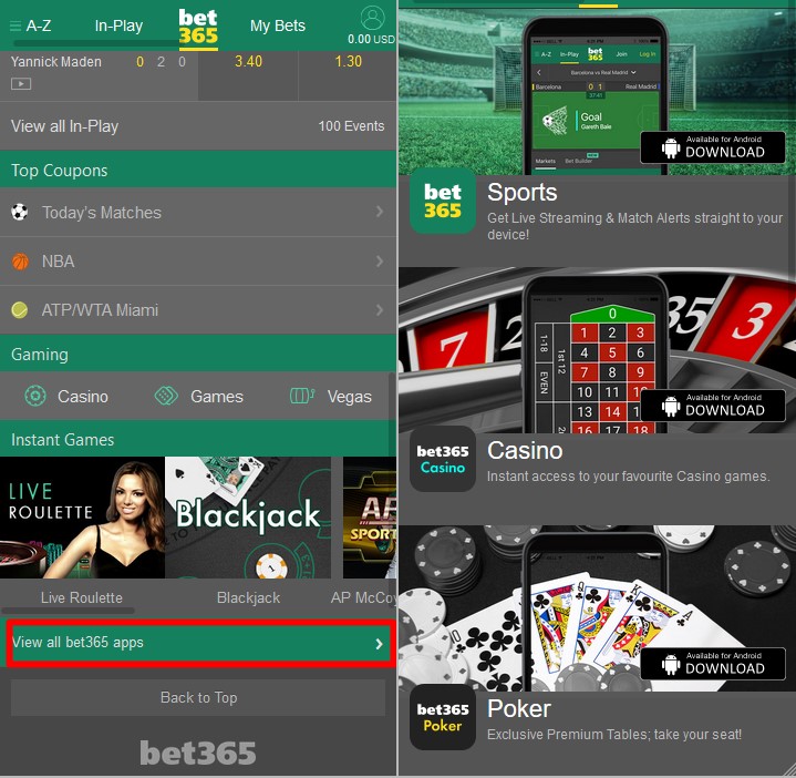 download bet365 android
